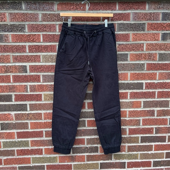 Francesca’s Black High Waisted Drawstring Cargo Joggers Pants - Picture 1 of 5